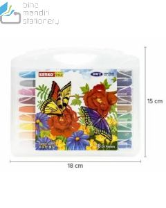 Contoh gambar Kenko 18 Colour Oil Pastel Pewarna Krayon dan gambar stationery merk Kenko